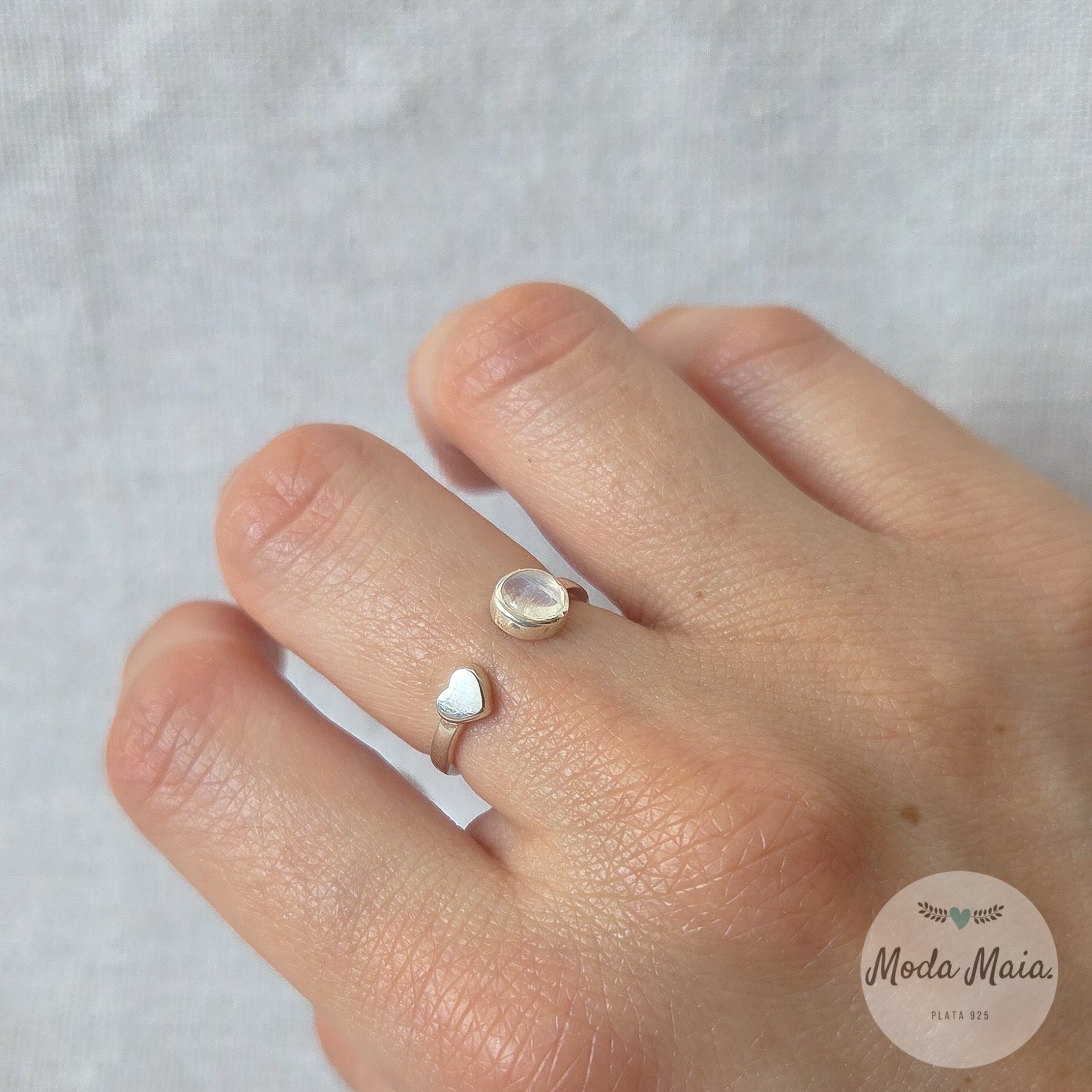 Anillo Ajustable Corazón Marina